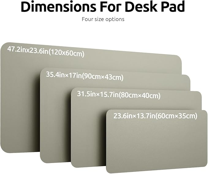 YSAGi Leather Desk Pad Protector, Office Desk Mat, Large Mouse Pad, Non-Slip PU Leather Desk Blotter, Laptop Desk Pad, Waterproof Desk Writing Pad for Office and Home (Olive Beige, 31.5" x 15.8")