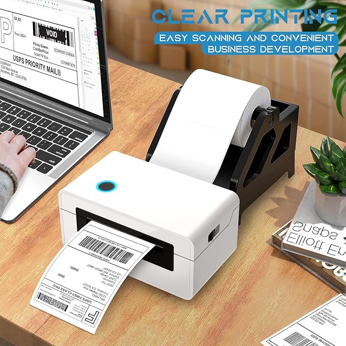 MFLABEL 4x6 Thermal Shipping Labels - 100 Rolls of 250, Perforated & Smudge-Proof Direct Thermal Labels Compatible with Rollo, Zebra, for Amazon UPS FedEx Shopify