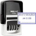 MaxMark Office Self Inking Date Stamp with Phrase Entered - Blue Ink