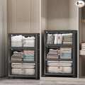 UAMFURI Extra Large Stackable Storage Bins with Lids & Wheels & Door, 672QT-112QT/28GAL*6Pack Foldable Collapsible Closet Organizers, Plastic containers drawers for bedroom Dorm