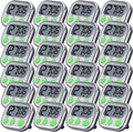 Leumoi 24 Pcs Digital Kitchen Timers Magnetic Back Timers Bulk Large Screen Loud Alarm On/Off Switch Minute Second Count up Countdown Memory Setting for Cooking Classroom Exercise (Sliver and Green)