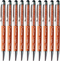 Yucold Customized Pens with Name/Logo - Touch Screen Stylus Ballpoint Pen, Perfect for Weddings, Business & Personalized Gifts (Orange,150)