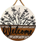 Wood front door sign Wood sign Home decor Welcome sign Sign for front door House warming gift Wedding gift (Wildflower 2.0-DS033(NB) P002, 22" Width)