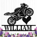 Custom Motorcycle Metal Signs Personalized Dirt Biker Name Sign Custom Garage Decor Motorbikes Wall Art Decor Motorcycle Sign Men Room Decorate Gifts for Men Husband Rider