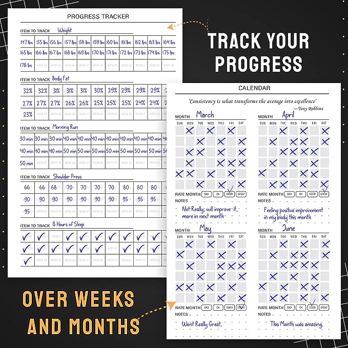 Nextnoid Hardcover Fitness Journal Workout Planner for Men & Women - A5 Sturdy Workout Log Book to Track Gym & Home Workouts - Green