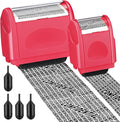 Nezyo 2 Pack Identity Protection Roller Stamp Identity Theft, Confidential, Privacy Roller Stamp Information Blocker and 4 Pack Refill Ink for ID Account Data Address Security(Peach)