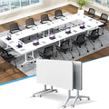 Conference Table,55.1''Folding Conference Room Table for 4-12 People,Mobile Flip Top MeetingTraining Table with Different Coulor and Styles for Offices, Classrooms,Meeting Room (2, 70.8''A)