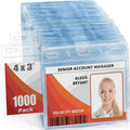 Mifflin-USA Card Protector (4x3 Inch, Clear, Bulk 1000 Pack) Quick Load Horizontal No Zipper Name ID Badge Holder