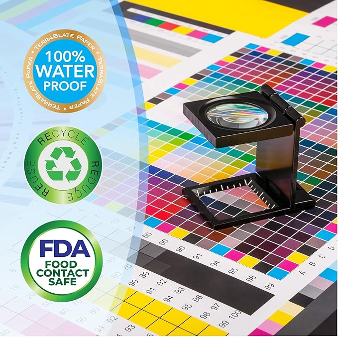 TerraSlate Waterproof Paper - Hydronote 54lb, 8.5” x 11” (250 Sheets) | Weatherproof Copy Paper for Holiday Printing, New Year Menus, and Durable Christmas Crafts