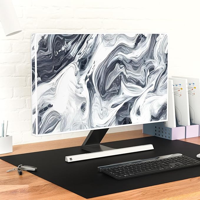 Baocicco Abstract Gray Marble Waterproof 80 Inch Television Cover Anti-Static Dustproof Protective Television Covers for TV Screen Abstract Modern TV Dust Cover for Home LED LCD OLED TVs