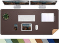 Leather Desk pad Protector, Large Desk mat with Natural Cork & PU Leather,Mouse pad,Non-Slip Office Desk Mat,Waterproof Desk Writing Pad for Office and Home (47in*17in,Coffee)