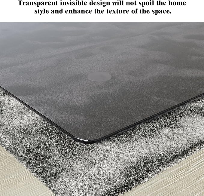 Koonmi Tempered Glass Chair Mat for Hardwood Floors & Carpets, 42" x 48“ Grey Heavy Duty Office Floor Protector, Scratch & Dust Concealing, Noise-Free for Home Office Desk