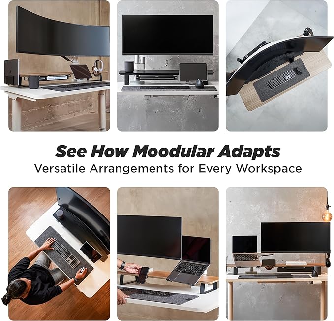 ULTRARM Moodular Add-ons Storage Drawer [Accessory Only - Requires Moodular Wooden Monitor Stand Slide Rails for Use] Black MSA-DR