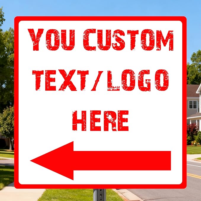 Custom Square Street Arrow Signs - 32 * 32 inches -Optional reflective, Complies with traffic standards, for street diversions and intersections