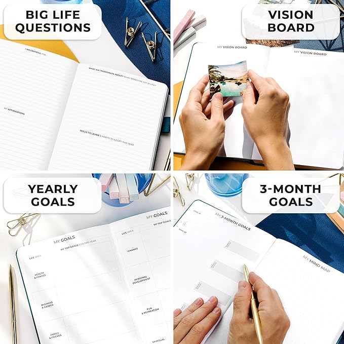 Clever Fox Planner Premium Edition – Undated Luxurious Weekly & Monthly Planner to Increase Productivity and Hit Your Goals – Organizer – Start Anytime, A5, Lasts 1 Year, Dark Teal (Weekly)