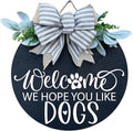 Wood front door sign Wood sign Home decor Welcome sign Sign for front door House warming gift Wedding gift (Dogs 3.0-UV033(A3) S006, 18" Width)