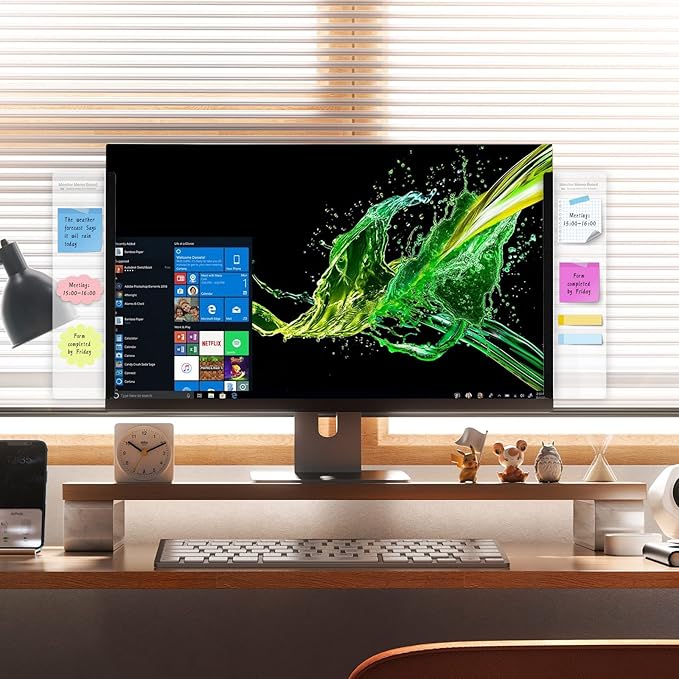 Monitor Memo Board - Multifunction Computer Monitor Memo Board Transparent Monitor Side Panel Creative Desktop Memo Board Easy to Use Suitable for Home Office Desktop Left and Right (4 pcs)