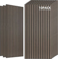 TO-TH Wood-Look Acoustic Wall Panels, 10 Pack 47.2” x 23.6” Sound Panels, Decorative Wood Panels for Wall Sound Dampening Panels for Home, Office, Basement, Walnut with Mitered Edges