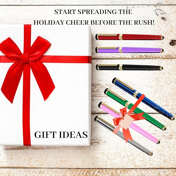 Dryden Designs Fountain Pen - Medium and Fine Nibs | Includes 24 Ink Cartridges and Ink Refill Converter | Consistent Writing, Smooth Flow - Luscious Pink