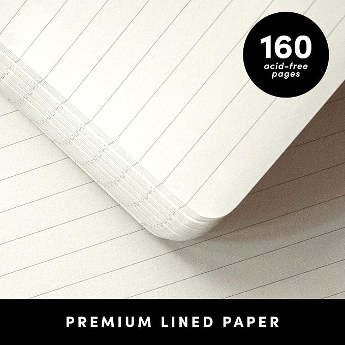 PAPERAGE Lined Spiral Journal Notebook, (Kraft), 160 Pages, Hardcover Journal for Women & Men, Medium 5.5 in x 8 in - 100 GSM, Thick Paper, Spiral Notebook for Work, School & Journaling