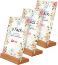 TONICE® 3 Pack 5x7 Acrylic Sign Holder Slant Back Design L Shape Clear Acrylic Frames Wood Base, Table Menu Display Stand Flyer Display for Desk Display (Optional 8.5x11/5x7 Inch L/T Shape)