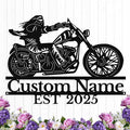 Custom Motorcycle Metal Sign Personalized Biker Name Sign Motorcycle Wall Art Motorbike Signs Garage/Man Cave Decor Gift for Bikers Men Husband