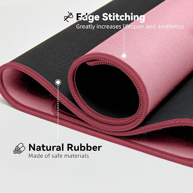 Reniteco Waterproof Large Gaming Mouse Pad with Durable Stitched Edges, Non-Slip Rubber Base, Grainy Jacquard Mouse Mat Desk Pad for Home Office Gaming, 31.5''x11.8''x0.12'', Pink