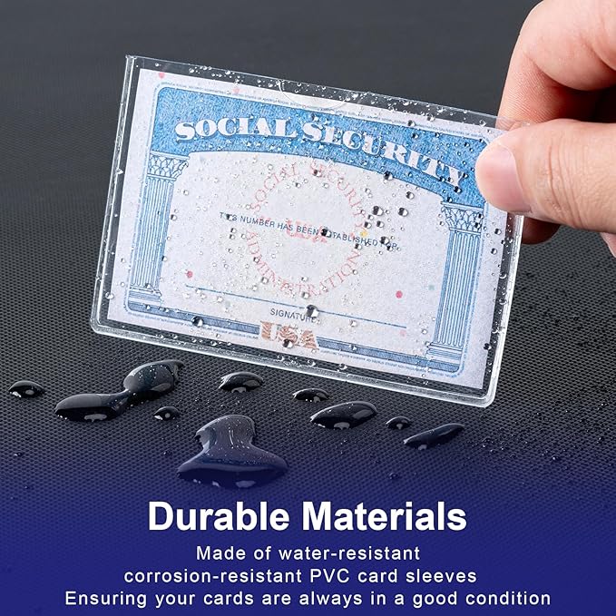 20 Pack Social Security Card Protector Medicare New Credit Card Holder,24 Mil Soft Clear Card for Waterproof SSN Card Protector，ID/Debit/Credit Card Covers
