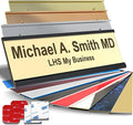 Custom Name Plate for Doors, with Choice of Mounting Holders for Walls, Doors, Cubicles, Hanging and More - Personalized Ivory Plastic Brown Letters - USA Made 2x6 - B5