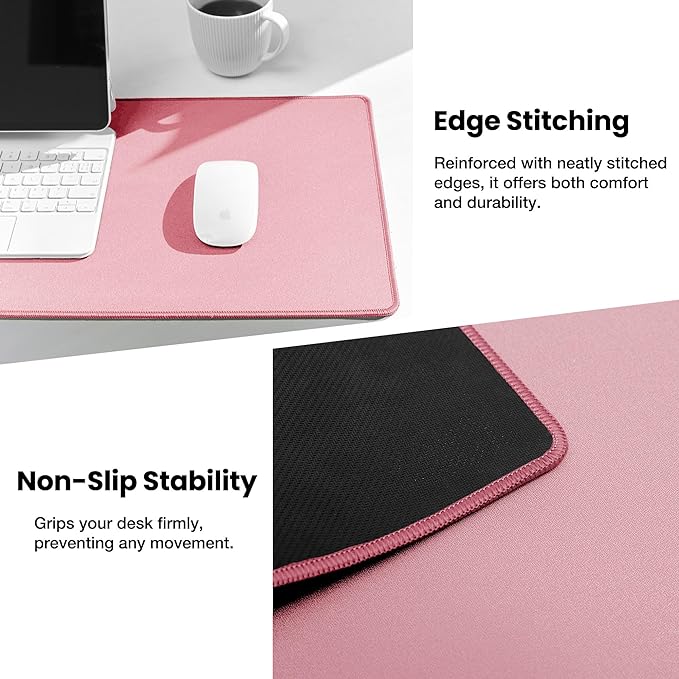 ALOANES Waterproof Mouse Pad with Durable Stitched Edge, XXXL gaming Keyboard Pad, Non-Slip Rubber Base Mouse Mat, Extended Desk pad for Gamer, Office & Home, Dark Rose Mousepad 35.4''x 15.7''x 0.12''