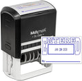 MaxMark Large Self-Inking Rubber Date Office Stamp with Entered Phrase & Date - Blue Ink, 12-Year Band - Style 5