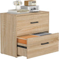 FATIGOS 2 Drawer Lateral File Cabinets, Wooden File Cabinets for Home Office, Large Office Filing Cabinet with Drawer, Printer Stand for Hanging Files/Letter/Legal Size, Oak