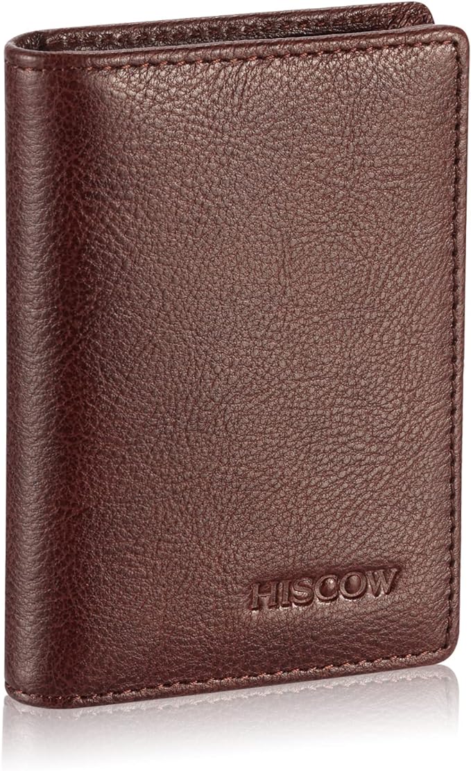 Leather Business Card Case Holder for Men & Women, Italian Calfskin