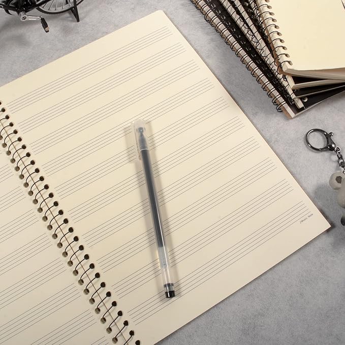 MAXCURY Blank Sheet Music Composition Manuscript Staff Paper Art Music Notebook Black 100 Pages 26x19cm (Water Blue/Ocean Blue)