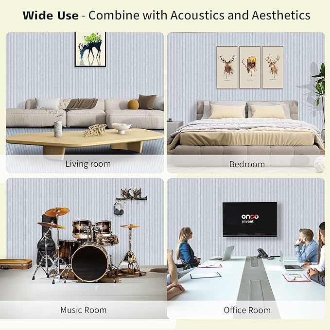 Acoustic Panels,5 Pack Sound Panels,48"x24"x0.4" Soundproof Wall Panels,High-Density Large Acoustic Panels,Decorative Sound Dampening Panels,Light Camel