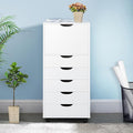 Naomi Home Carly 6-Drawer Craft & Office Storage Cabinet – Rolling Storage Drawers with Lockable Casters, Compact for Craft Rooms, Offices, Under Desk, 18.8" D x 15.7" W x 41.3" H