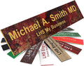 Engraved Name Plates for Door Sign Personalized Rustico Granite Pattern Plastic Plaque with Gold Letters - Made in USA 2x4 S7
