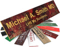 Engraved Name Plates for Door Sign Personalized Rustico Granite Pattern Plastic Plaque with Gold Letters - Made in USA 2x12 S7