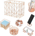 Fei Bi Hanging Rose Gold File Organizer, equipped with a 6-piece set of rose gold desktop accessories