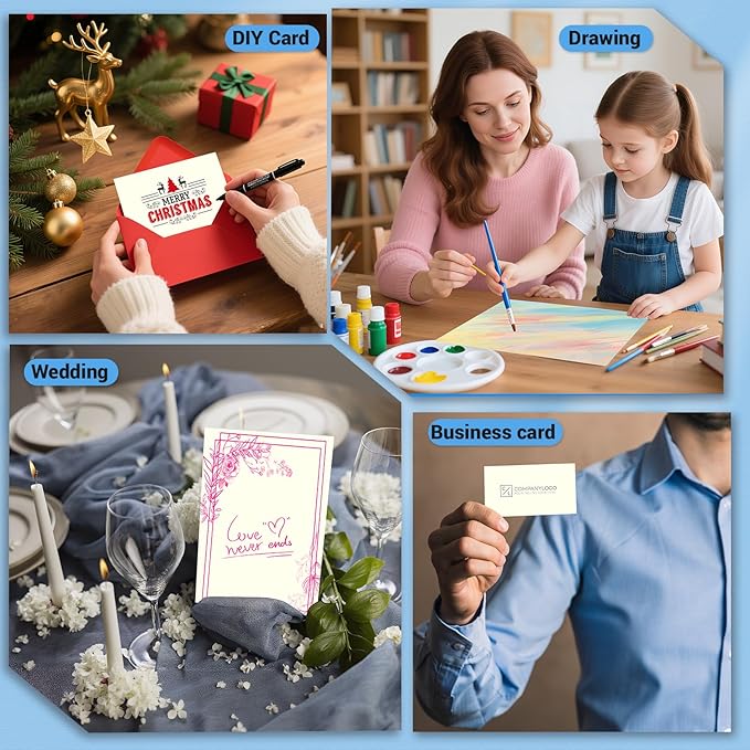 Cardstock 8.5 x 11, Thick Printer Paper, Card Stock Paper 200 gsm, 80 Sheets Cream Card Stock, Off White Heavy Card stock, Construction Paper for Invitations, Diy Cards, Business Cards, Drawing etc