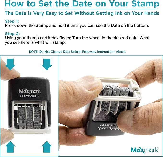MaxMark 2000 Dater Self Inking Date Stamp - Blue