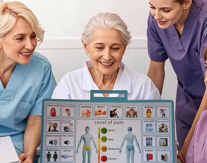 2 Pcs 15''x 11''Nonverbal Communication Board,for Patient、Stroke Therapy Equipment for Adults、AAC Device for Autism、Communication Device for Nonverbal People