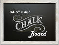 Loddie Doddie Magnetic Chalkboard - 46 x 34.5 in, White Rustic Frame, Wall Mount - Erasable Chalk Board Surface & Message Center - Chalkboard Signs & Magnet Board