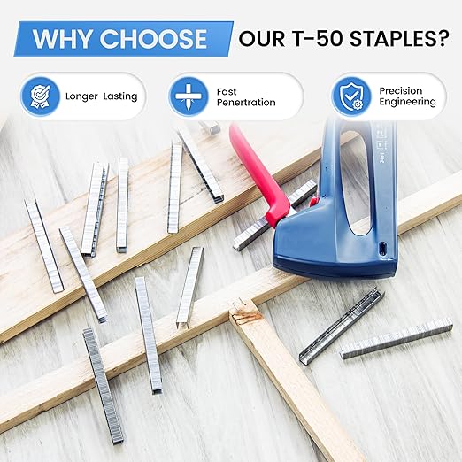 meite T-50 Stainless Steel Staples Marine, 9/16 Inch Heavy Duty Staples for Staple Gun - 20 Gauge 3/8 Inch Crown T-50 Upholstery Staple for Salt Water, Marine Applications (5 Packs)