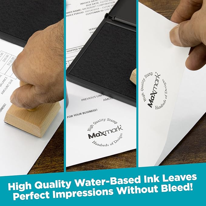 MaxMark Premium Refill Ink with Control Tip Bottle for Self-Inking Stamps, Gray Color - 4 oz.