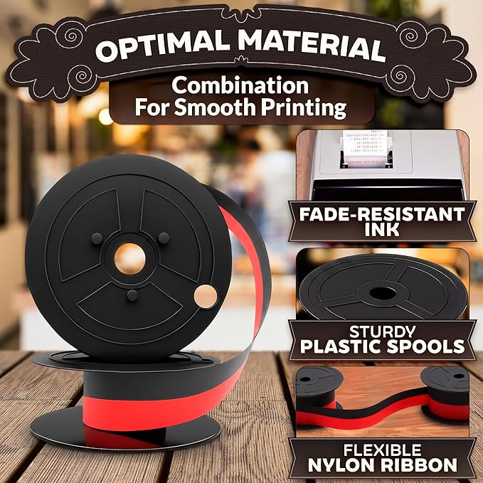 12-Pack Canon Calculator Ribbon Red/Black – 18ft x 0.5in Sharp EL-1197PIII Ribbon – Compatible Ink for MP21DX MP11DX MP25DV MP27D and Other Models, Easy Installation, Long-Lasting Two-Color Printing