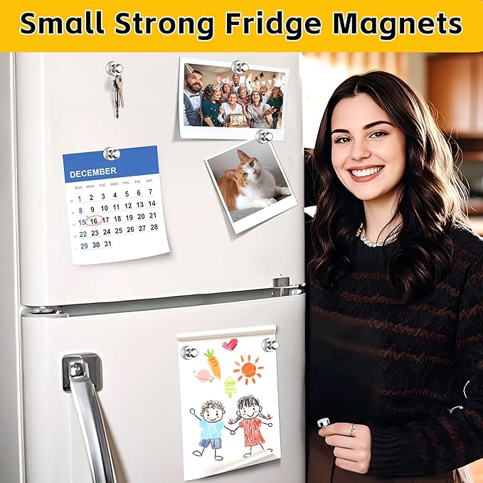 VNDUEEY 200 Pack Fridge Magnets Whiteboard Magnets, Refrigerator Magnets, Magnetic Push Pins, Decorative Magnet for Whiteboard, Locker, Map, Dry Erase Board