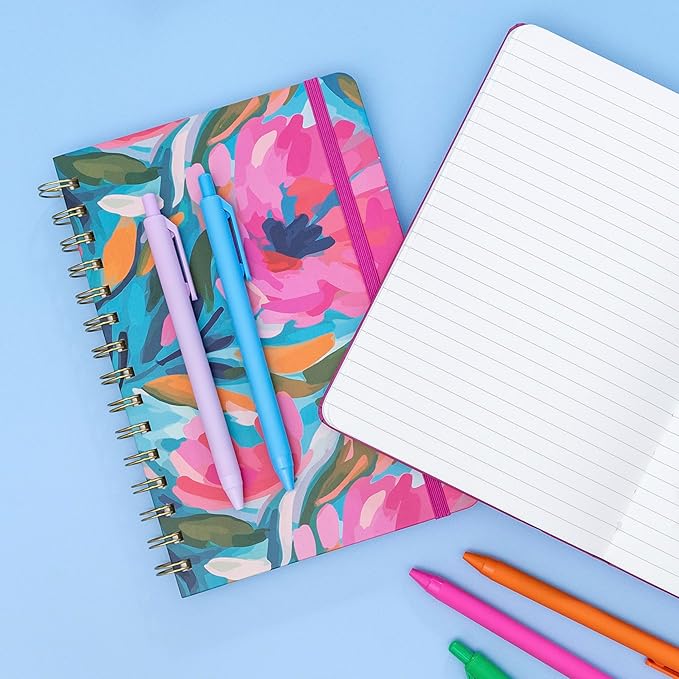 PAPERAGE Lined Spiral Journal Notebook, (Turquoise), 160 Pages, Hardcover Journal for Women & Men, Medium 5.5 in x 8 in - 100 GSM, Thick Paper, Spiral Notebook for Work, School & Journaling