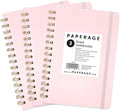 PAPERAGE Lined Spiral Journal Notebook, (Blush), 3 Pack, 160 Pages, Medium 5.5 inches x 8 inches - 100 GSM Thick Paper, Hardcover, Double-Wire Spiral Journal & Notebook