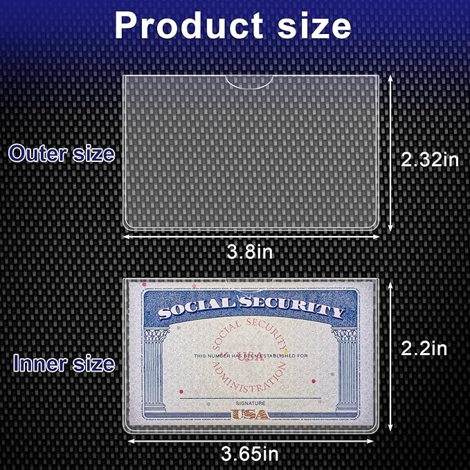 10 Pack Social Security Card Protector Medicare New Credit Card Holder,24 Mil Soft Clear Card for Waterproof SSN Card Protector，ID/Debit/Credit Card Covers Sleeve (10)